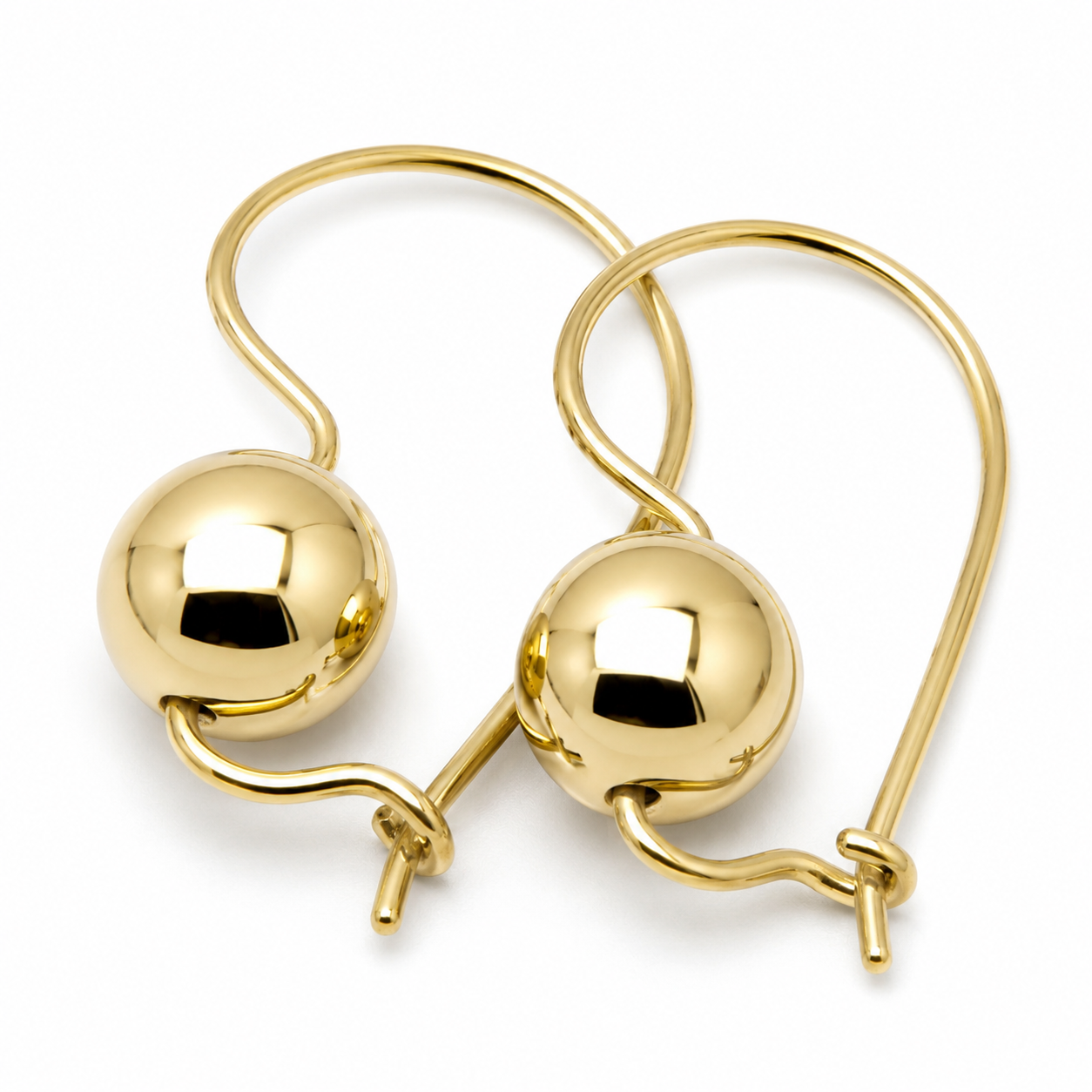 Kaedesigns Genuine 9ct 9k 375 Yellow, Rose or White Gold 8mm Plain Ball Drop Earrings