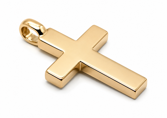 Kaedesigns Full Solid 9ct 375 Yellow, Rose or White Gold Plain Cross Pendant