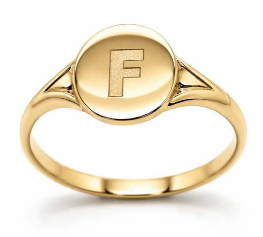 Kaedesigns Genuine 9ct 9k 375 Yellow, Rose or White Gold Oval Signet Ring Engraved "All Letters Available"