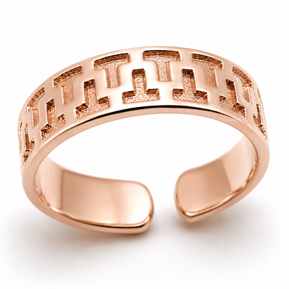 Genuine Solid 9ct Yellow, Rose, White Gold or Sterling Silver Solid 5mm Patterned Toe Ring