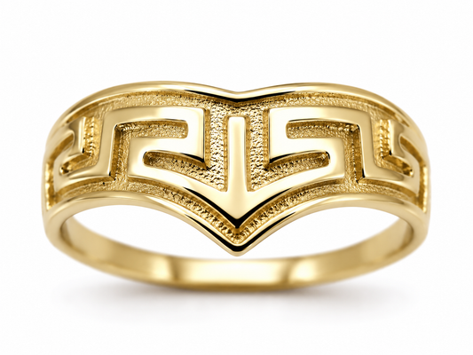 Kaedesigns, Solid 9ct 9k 375 Yellow, Rose Or White Gold Gold Celtic Greek Key Ring