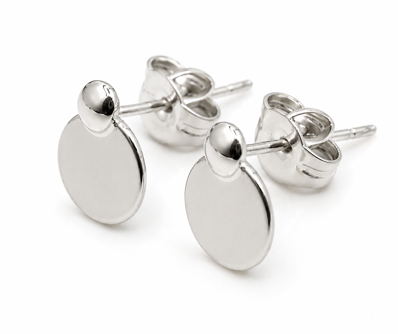 Kaedesigns 9ct 9k 375 Solid Yellow, Rose or White Gold Disc Stud 10mm Half Ball Earrings