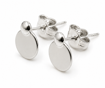 Kaedesigns 9ct 9k 375 Solid Yellow, Rose or White Gold Disc Stud 10mm Half Ball Earrings