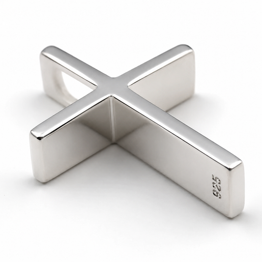 Genuine Solid Sterling Silver 925 Plain Cross Pendant