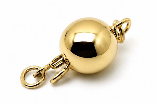 Genuine 9ct Yellow Gold 6mm, 7mm, 8mm & 10mm Plain Ball Pearl Clasp