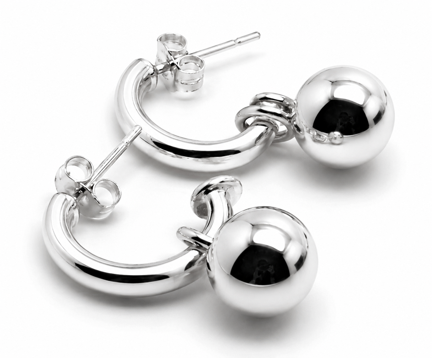 Kaedesigns Genuine Sterling Silver 925 Ball Stud Earrings & Butterfly Backs