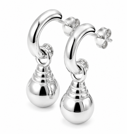 Kaedesigns, Heavy Genuine Sterling Silver 925 10mm Ball Euro Ball Stud Earrings