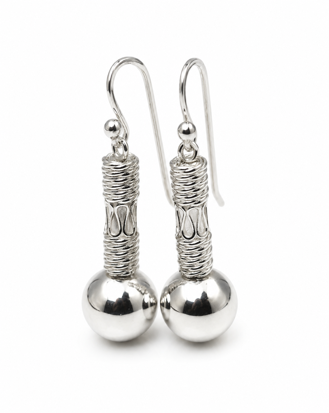 Sterling Silver 925 12mm Handmade Heavy Hook Ball Earrings 12.8g