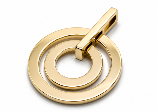 Kaedesigns Genuine Solid 9ct 9k 375 Solid Yellow, Rose or White Gold Plain Two 2 Circles Pendant