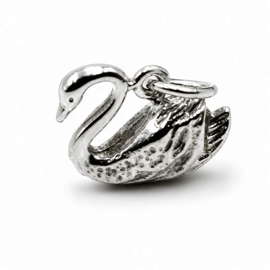 Kaedesigns New Sterling Silver 925 Solid Bird Swan Pendant or Charm