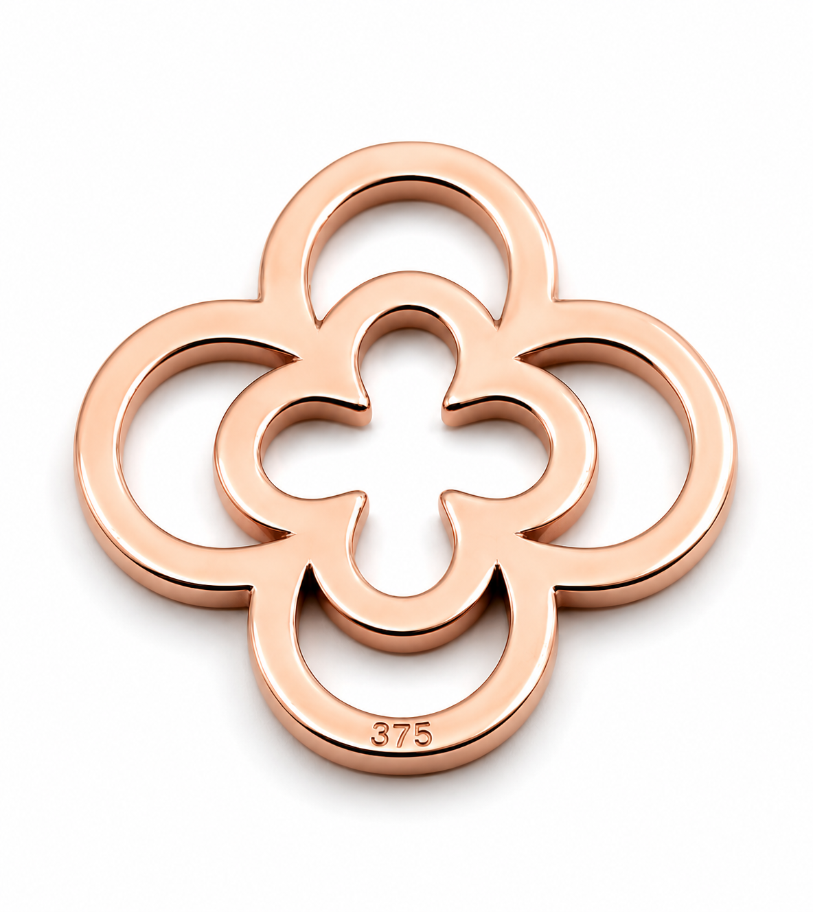 Genuine Solid 9ct 9k Yellow, Rose or White Gold Small And Large Four Leaf Clover Pendant