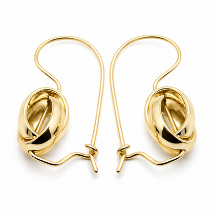 Kaedesigns Genuine 9ct 9K 375 Yellow, Rose or White  Gold Spinning Oval Belcher Ball Earrings