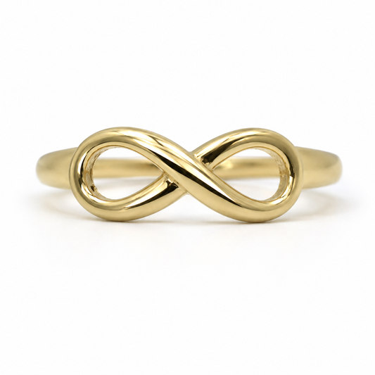 Kaedesigns, Genuine Solid Delicate Genuine 9ct Yellow, Rose & White Gold Infinity Ring Size K