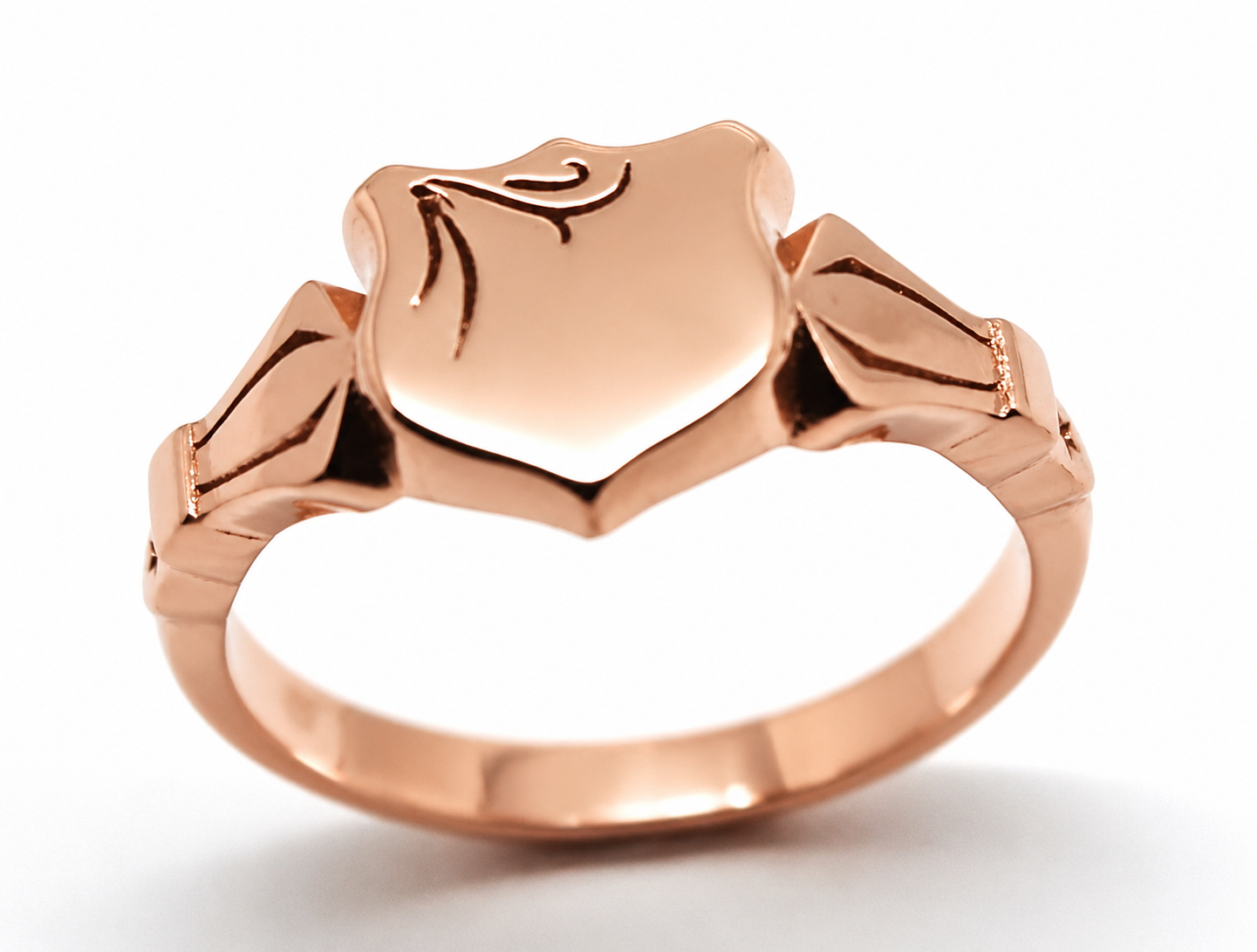 Kaedesigns Genuine Solid 9ct 9kt Yellow, Rose or White Gold Shield Signet Ring Size X