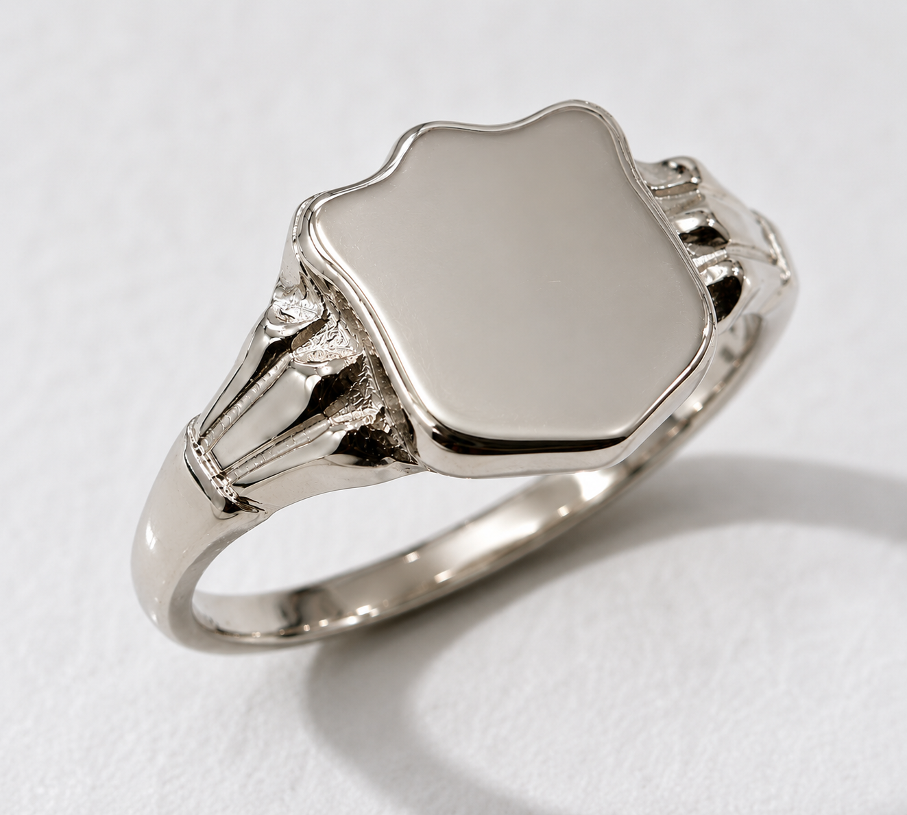 Kaedesigns New Sterling Silver 925 Shield Large Signet Ring In Your Ring Size