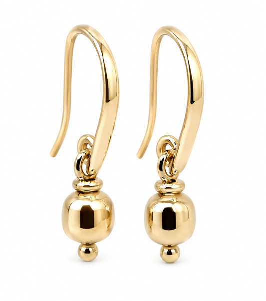 Kaedesigns, Genuine 9ct 9k 375 Yellow Or Rose Or White Gold 6mm Ball Drop Earrings