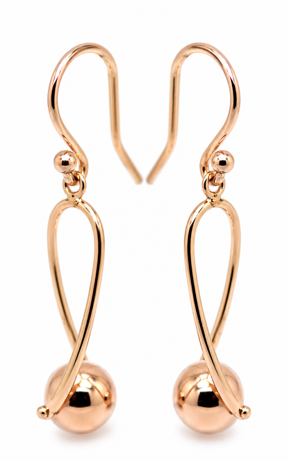 Kaedesigns, 9ct Yellow Or White Or Rose Gold  Hook Gold 8mm Ball Drop Earring