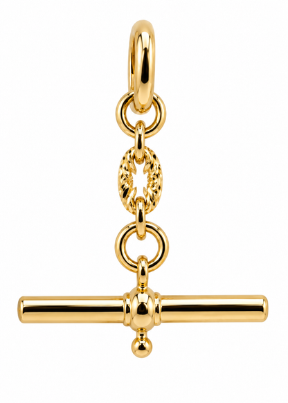 Genuine 18ct 750 Yellow Gold Fancy T-Bar for Albert Chain Necklace
