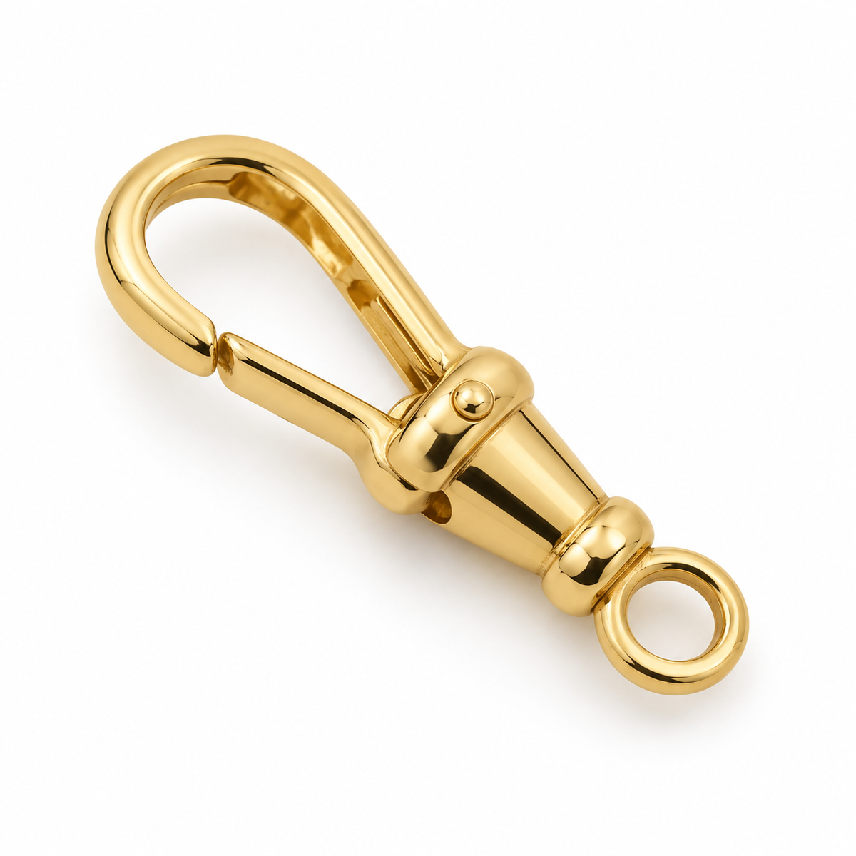 Genuine 18ct Yellow Gold Rotating Albert Swivel Clasp – 17mm