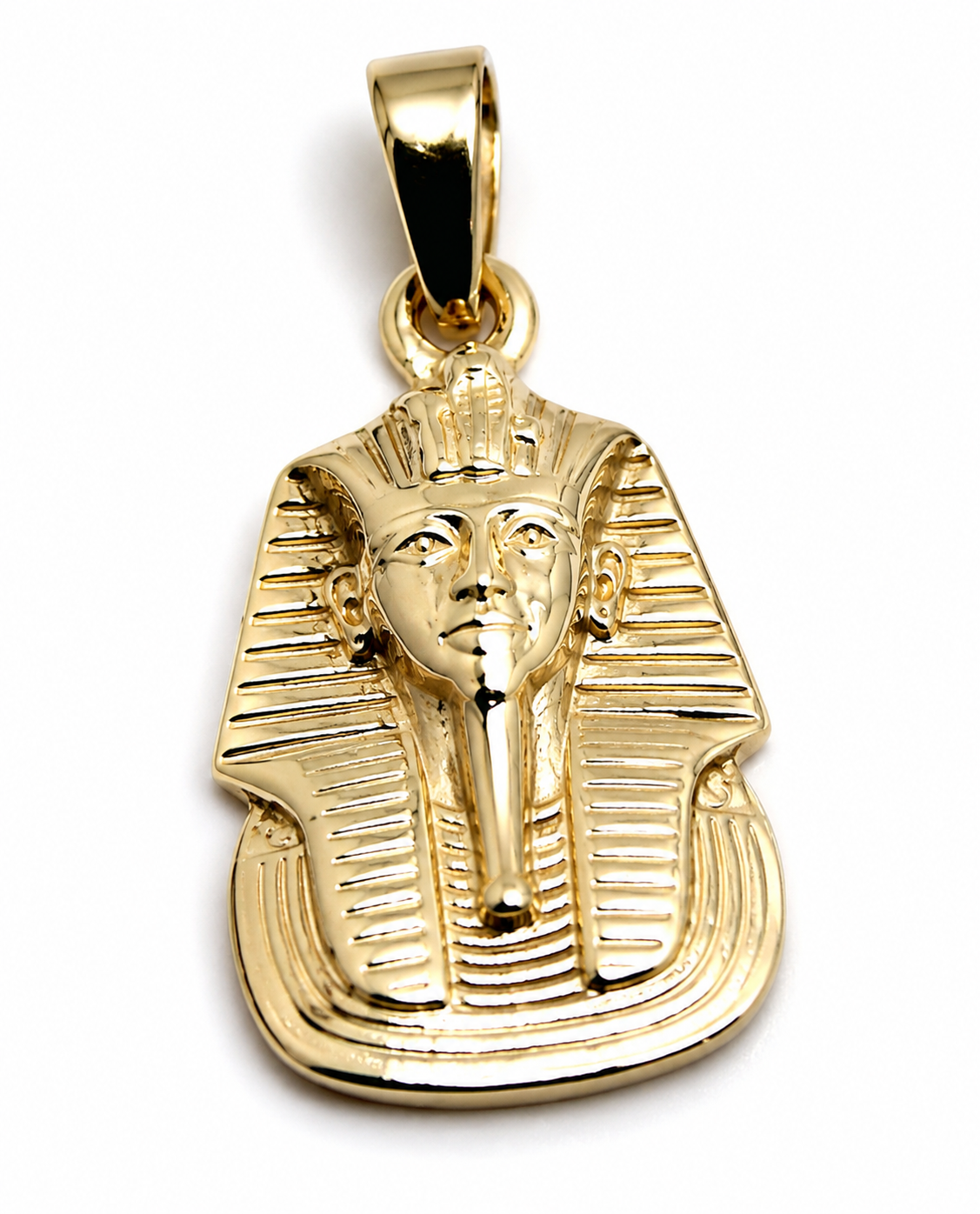 Genuine 9ct 9K 375 Yellow, Rose or White Gold or Silver Tutankhamun Egyptian Pharaoh Pendant