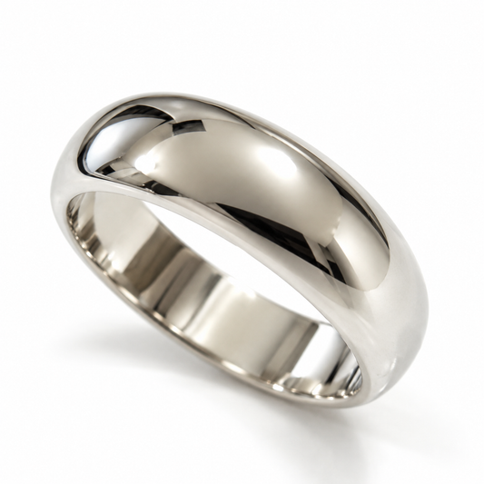 Genuine Solid 9ct White Gold Wedding Band Ring Size J 6mm