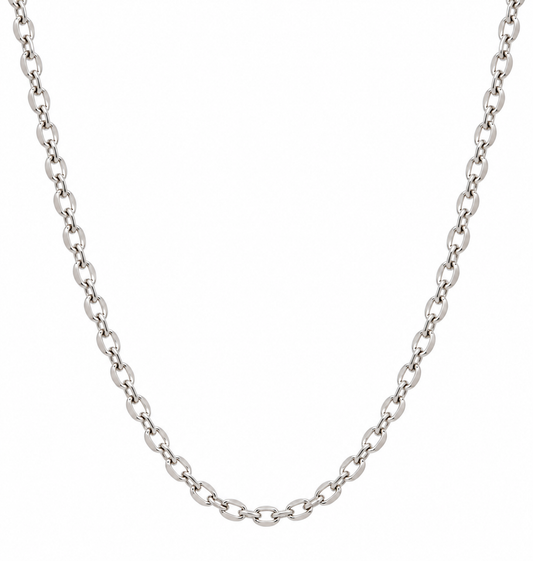 Genuine Sterling Silver 925 Diamond-Cut Cable Chain Necklace, 2.2mm wide - 45–80cm
