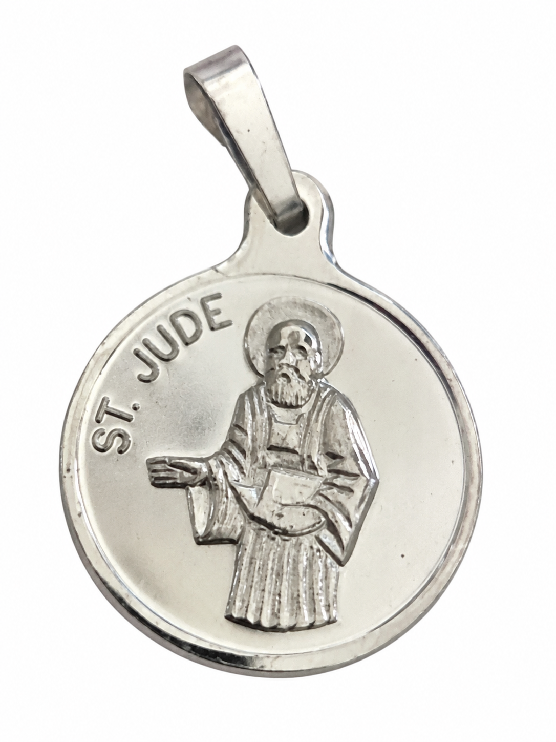 Genuine Fine Silver 999 Double-Sided St Jude & St Raphael Pendant Charm