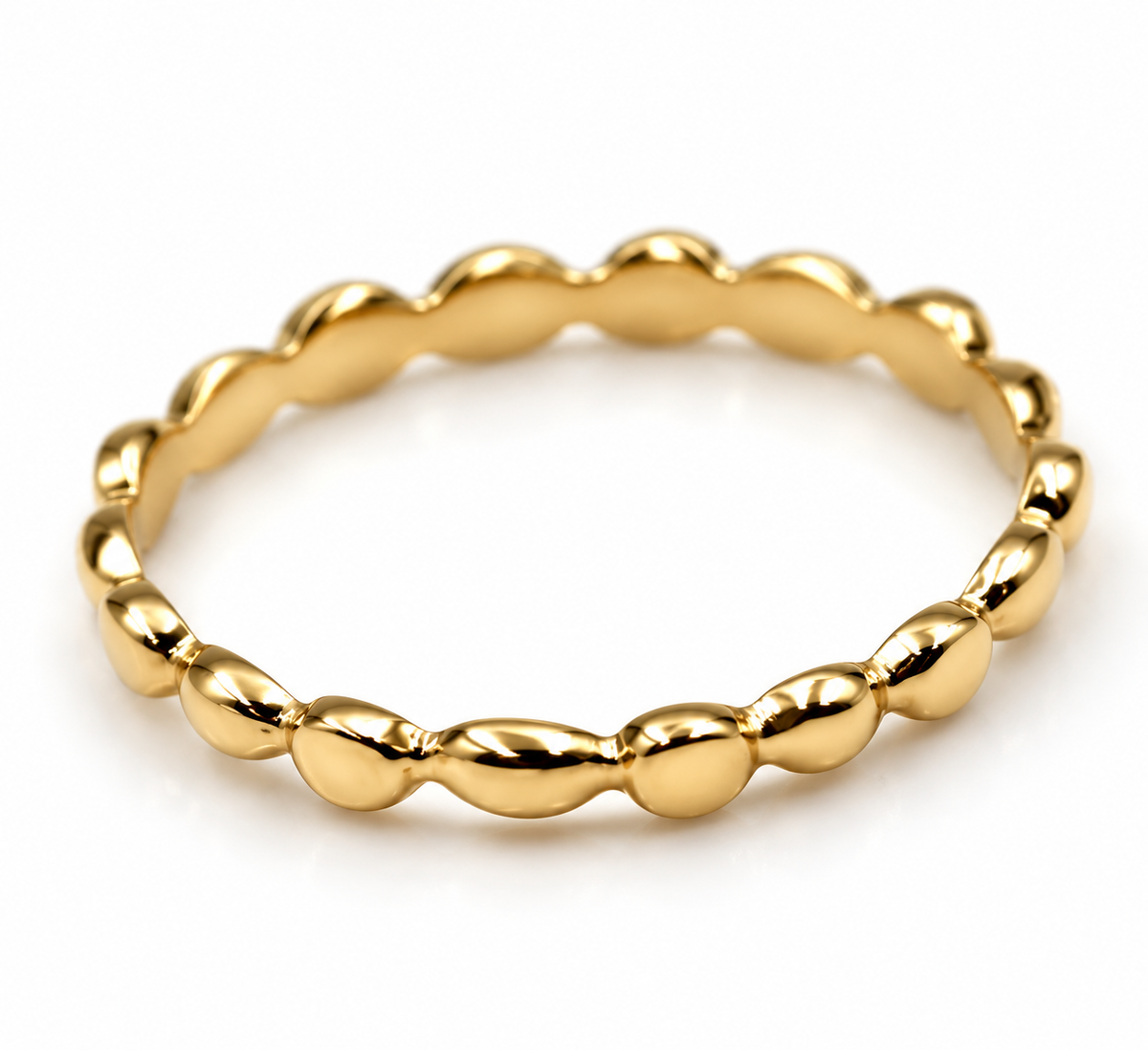 Genuine 9ct 9k 375 Yellow, Rose or White Gold Dress Bobble Dot Band Stacker Ring