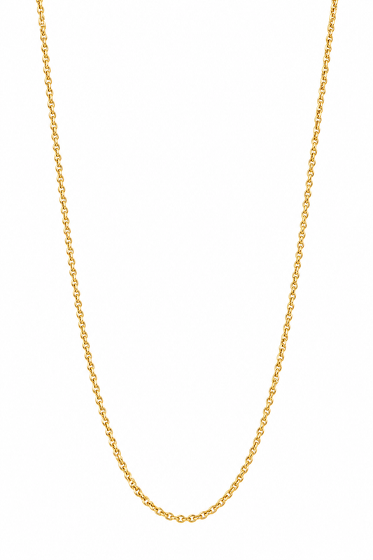 Genuine 9ct Yellow Gold Cable Chain Necklace - 1.3mm, 40cm 45cm 50cm or 60cm