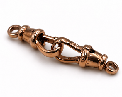 1 PAIR -  Genuine 18kt 18ct 750 Solid Yellow or Rose Gold Rotating Albert Swivel Clasp 17mm Size