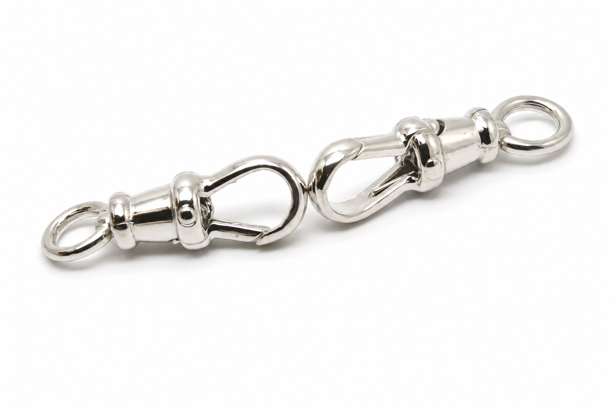 1 PAIR - Genuine 2 X Solid Sterling Silver 925 Albert Swivel Clasp 19mm