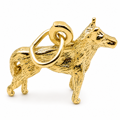 Genuine 9ct 9k 375 Yellow, Rose or White Gold Alsatian Dog German Shepherd Charm or Pendant