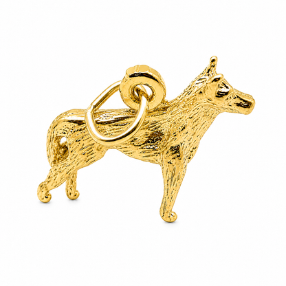 Genuine 9ct 9k 375 Yellow, Rose or White Gold Alsatian Dog German Shepherd Charm or Pendant
