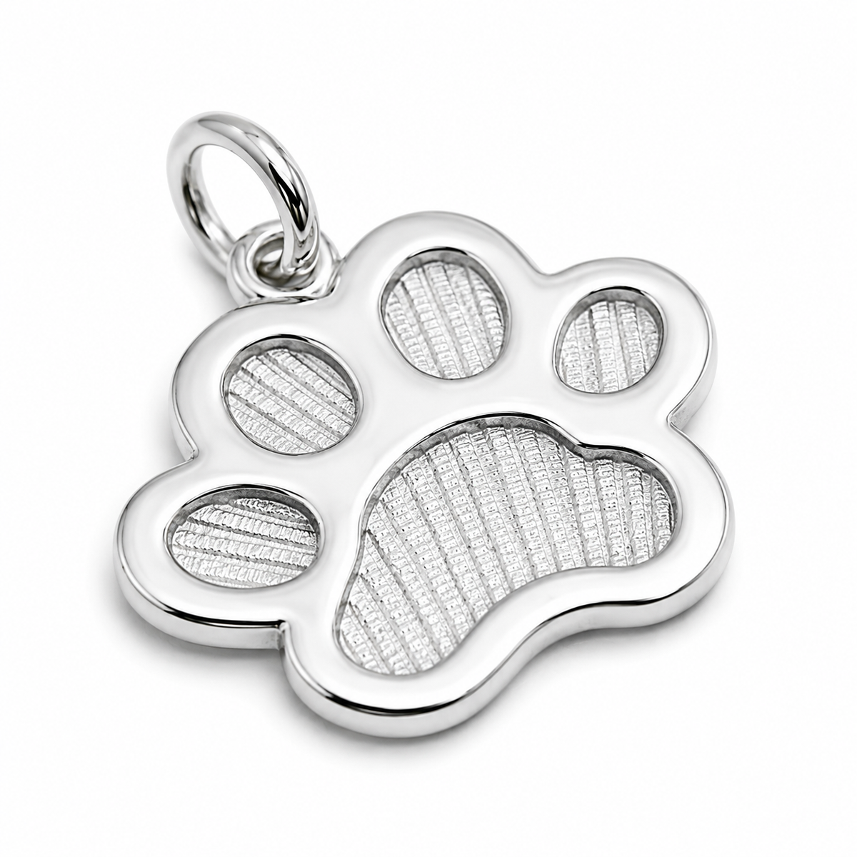 Sterling Silver 925 Large Dog Animal Paw Print Pendant Charm