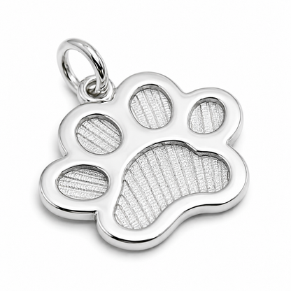 Sterling Silver 925 Large Dog Animal Paw Print Pendant Charm