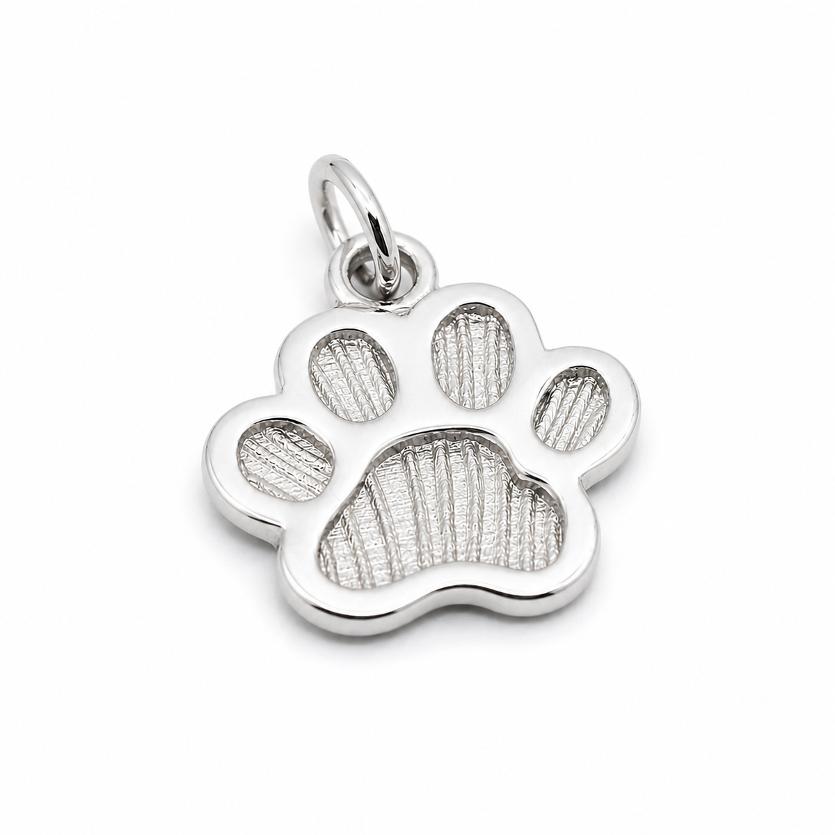 Small Genuine Sterling Silver Dog Animal Paw Print Pendant
