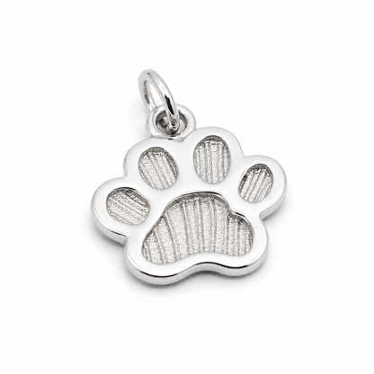 Small Genuine Sterling Silver Dog Animal Paw Print Pendant