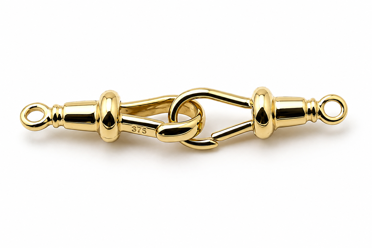 Genuine 9ct Solid 2 X  Yellow, Rose or White Gold Albert Swivel Clasp 21mm Size