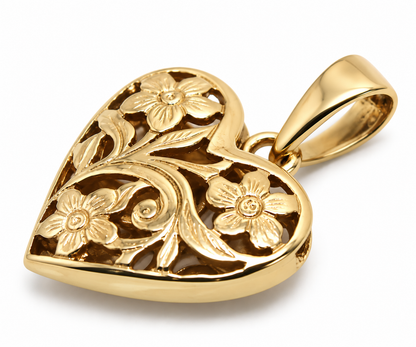 Kaedesigns 9ct 9K 375 Yellow, Rose or White Gold 21mm Heart Pendant
