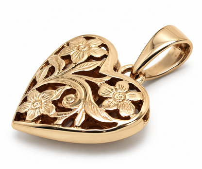 Kaedesigns 9ct 9K 375 Yellow, Rose or White Gold 21mm Heart Pendant