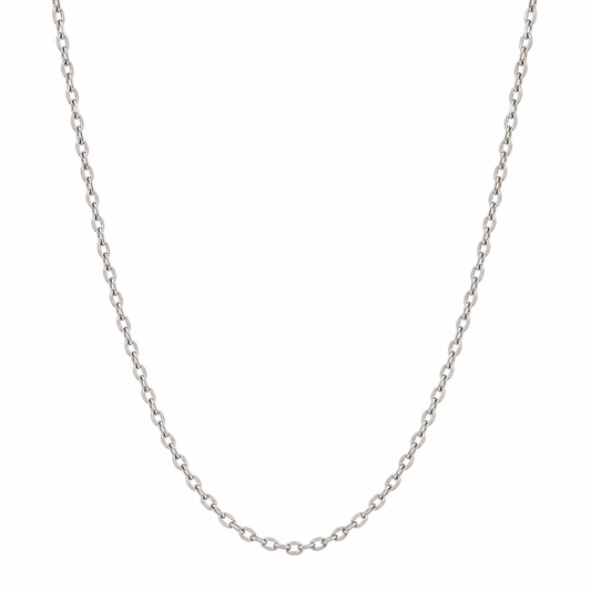 Genuine Sterling Silver 925 Diamond-Cut Cable Chain Necklace, 45–70cm
