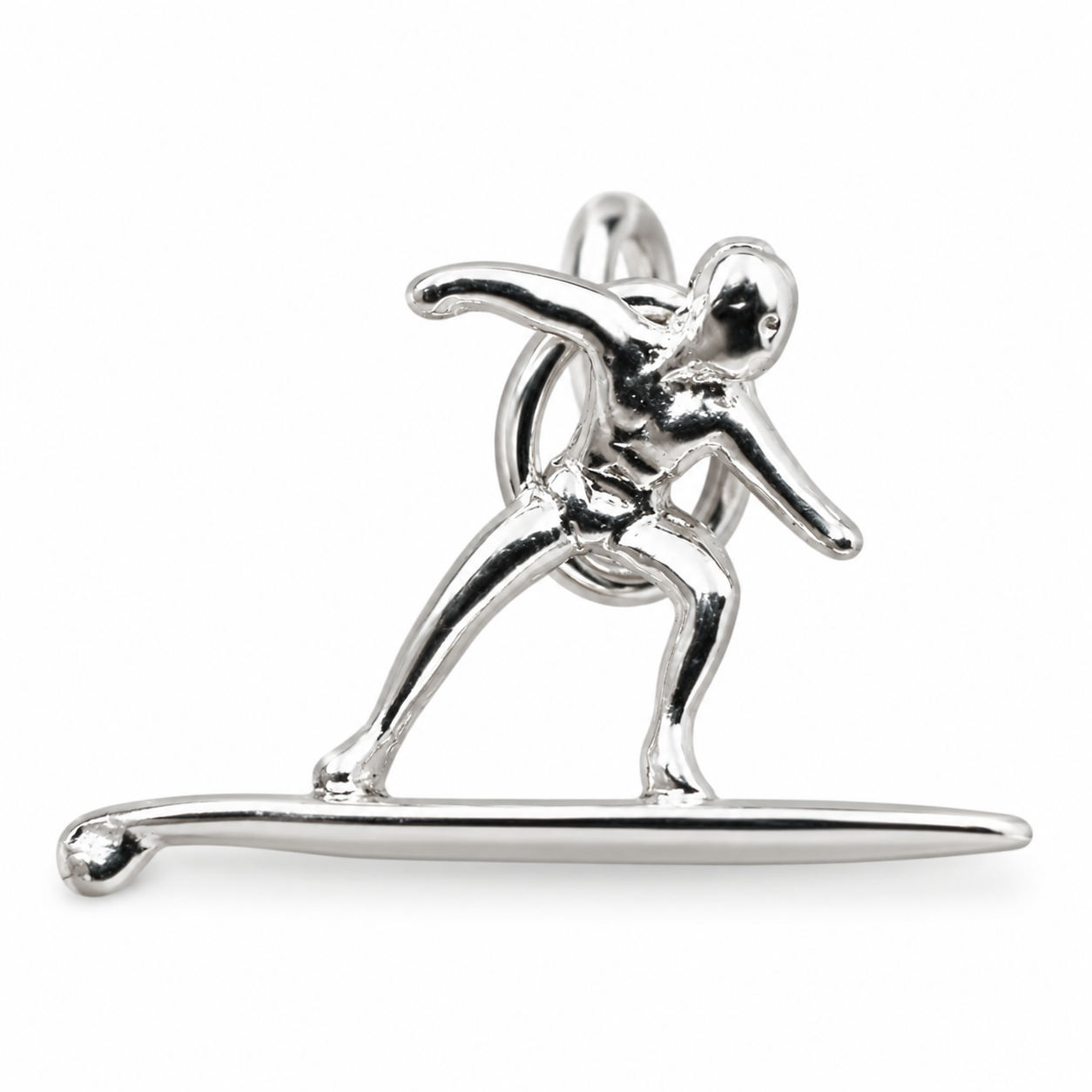 925 Sterling Silver Surfer Surfboard Pendant or Charm