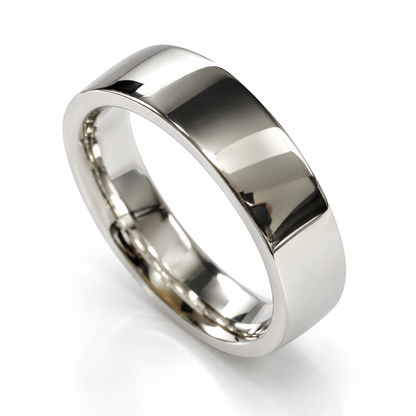 Size L Kaedesigns 14k 14ct 585 White gold 5mm, Flat & Comfort-Fit wedding Band