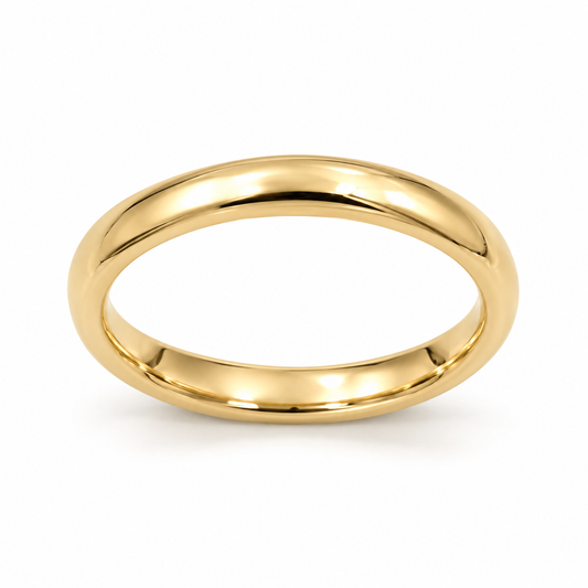 Genuine Custom Made Solid 9ct 9kt Yellow, Rose or White Gold 3mm Comfort Fit Wedding Band Size O