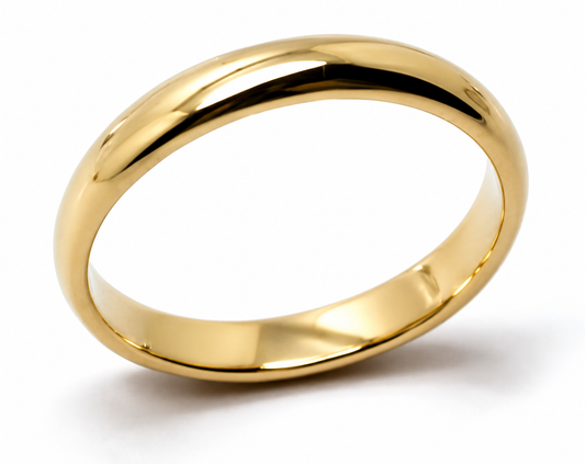 Genuine Custom Made Solid 9ct 9kt 375 Yellow, Rose or White Gold 3mm Wedding Band - Choose your size H to P