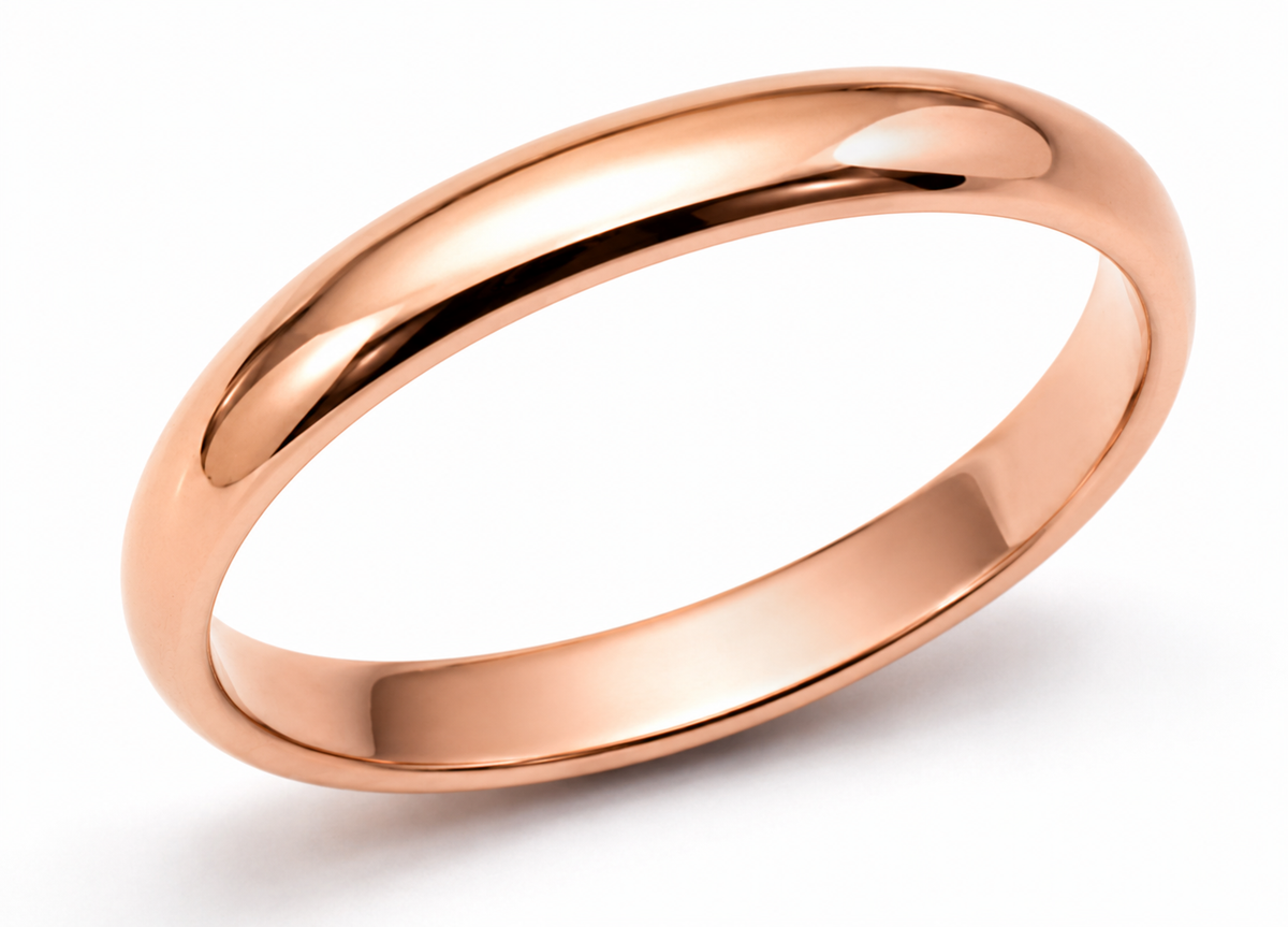 Genuine Custom Made Solid 9ct 9kt 375 Yellow, Rose or White Gold 3mm Wedding Band - Choose your size H to P