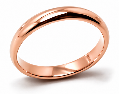 Genuine Custom Made Solid 9ct 9kt 375 Yellow, Rose or White Gold 3mm Wedding Band - Choose your size H to P