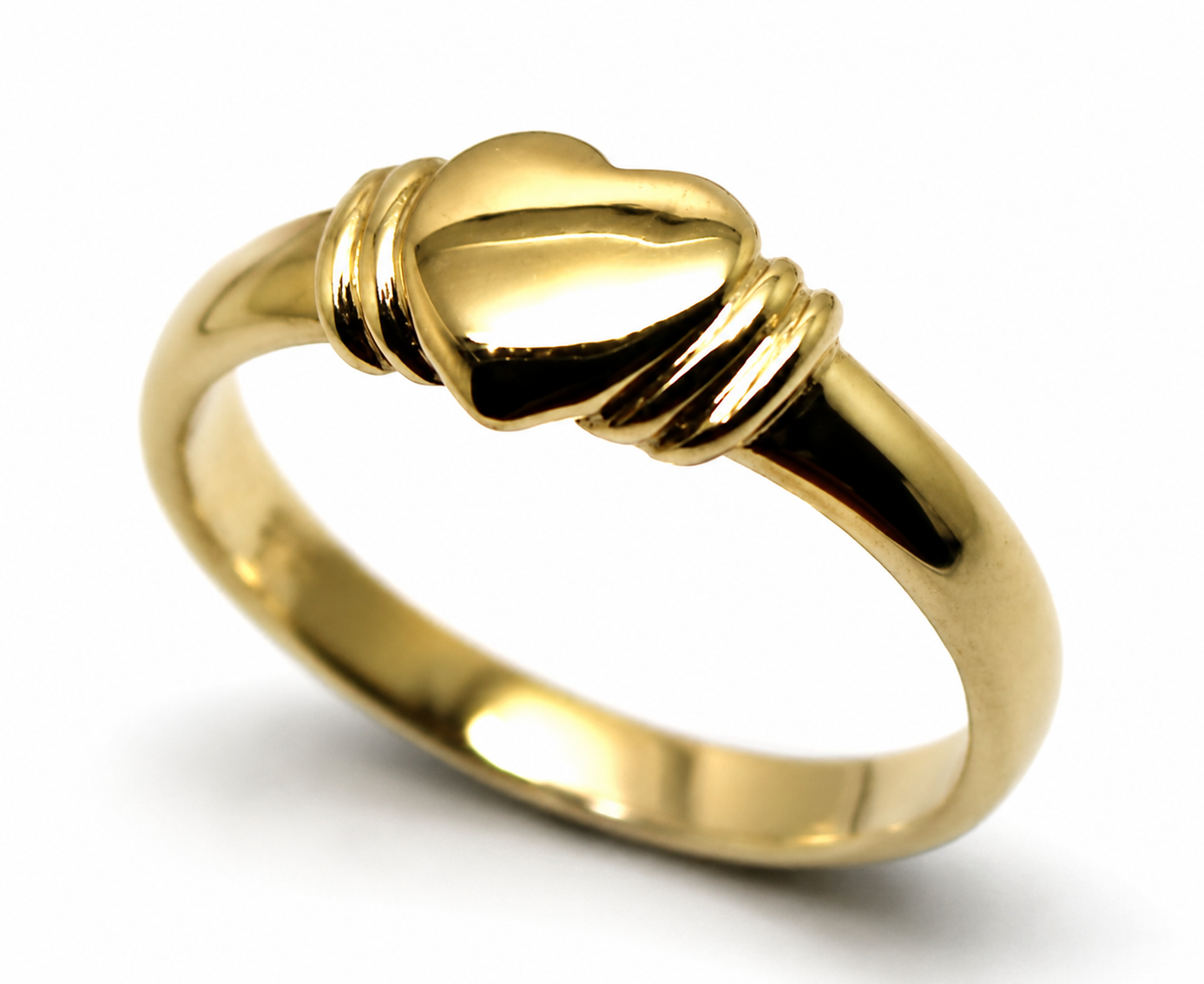 Genuine 9ct 9K 375 Yellow, Rose or White Gold Heart Signet Ring Item 280 - Choose your size F to K