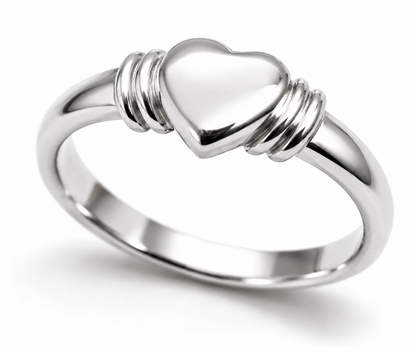 Genuine 9ct 9K 375 Yellow, Rose or White Gold Heart Signet Ring Item 280 - Choose your size F to K