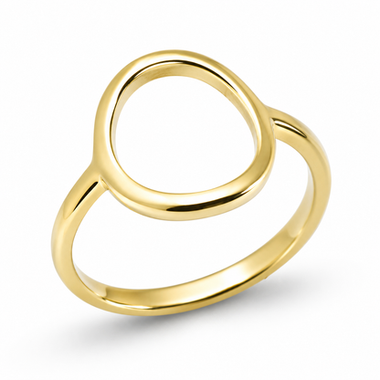 Kaedesigns Solid Genuine 9ct 9K 375 Yellow, Rose or White Gold Open Circle Dress Ring - Choose your size